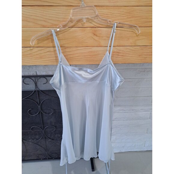 Linea Donatella Sheer Blue Chemise Embroidered Floral Lace  Women's Negligee L - Picture 7 of 8